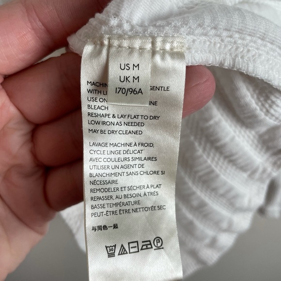 Free People Ice Cold Lace Up Ribbed Top White Size Medium - Picture 7 of 8